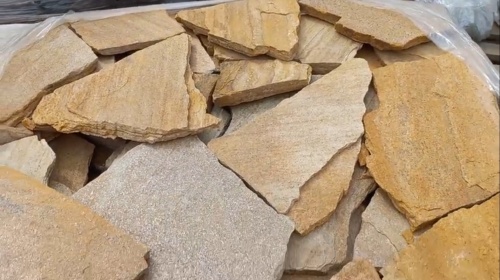 Плитняк златолит жёлтый для цоколя купить в Хабаровске