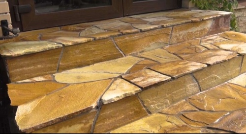 Плитняк златолит жёлтый золотистый для отмостки купить в Хабаровске